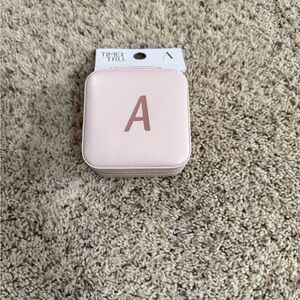 Time and Tru Blush Jewelry Box with Initial 'A'